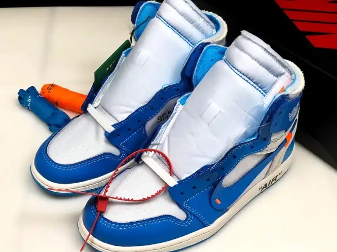 Rep Air Jordan Powder 1 AQ0818-148 Off-White UNC Blue 0422